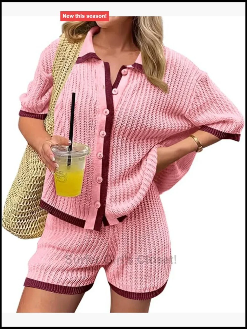 2 Piece Short Set Summer Vacation Knit Lounge Outfit